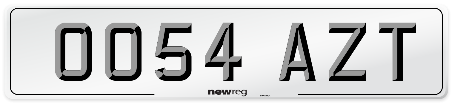 OO54 AZT Number Plate from New Reg